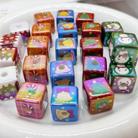 Perles de Noël en acrylique plaqué UV, motif flocon de neige et élan, trou droit, pour la fabrication de sangles de téléphone, porte-clés et stylos perlés DIY