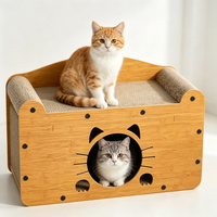 Arbre à chat moderne de luxe, tour à chat d'intérieur, griffoir, maison pour chat, assemblage facile, en carton, 1 niveau