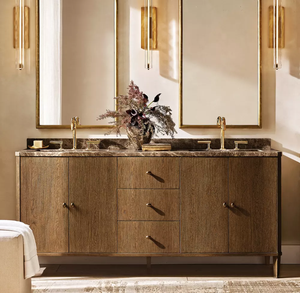 Juegos de Muebles de Baño de Lujo, Estilo Americano, Muebles de Baño de Madera con Lavabo Doble - Product Image 1