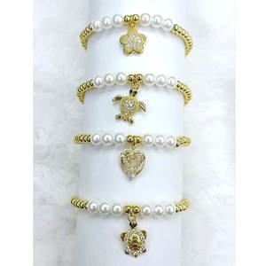 FM-LHB1170 Hermosa <span class=keywords><strong>Pulsera</strong></span> de Cuerda con Dije de <span class=keywords><strong>San</strong></span> <span class=keywords><strong>Benito</strong></span> Chapada en Oro, <span class=keywords><strong>Pulsera</strong></span> de Cuerda con Dije Religioso Chapado al por Mayor, <span class=keywords><strong>Pulsera</strong></span> para Mujer - Product Image 2