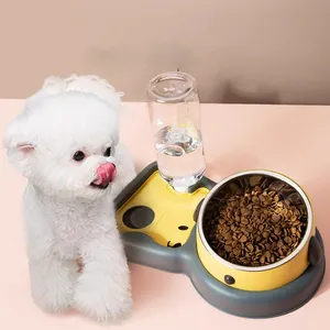 Hızlı kargo üreticisi çift kase otomatik içme suyu koruma köpek maması kasesi havza içecek su sebili