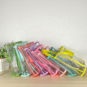 Wholesale Eco-Friendly Superior Quality PVC Clear <b>Transparent</b> Tote Shopping <b>Bags</b> Waterproof with Custom Printed Logo - Product Image 2