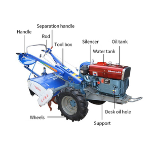 10hp 15hp 18hp 20hp 22hp 2WD Drive Mini Walking Tractor Gear Engine Cultivators Hand Tractor for Farming - Product Image 3