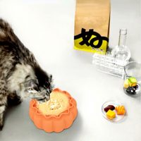 Nouveau bol pour chien en silicone style citrouille Halloween – Bol d'alimentation lente tout-en-un élégant pour chiens et chats