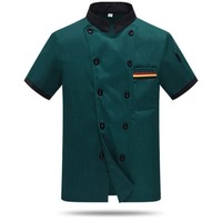Mode personnalisée veste française en coton polyester personnalisée unisexe cuisine à manches courtes restaurant café chef manteau uniforme