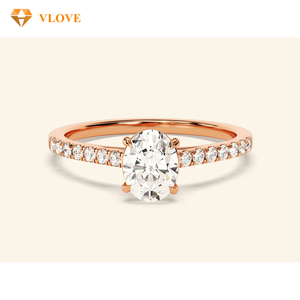 <span class=keywords><strong>Bague</strong></span> en diamant de laboratoire ovale, <span class=keywords><strong>bague</strong></span> de fiançailles en <span class=keywords><strong>or</strong></span> 14 carats avec diamant de laboratoire ovale - Product Image 5