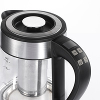 Bouilloire électrique en verre transparent de haute qualité 1,8 L, théière, bouilloire à eau avec filtre