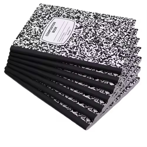 Cuaderno de composición de tapa dura de mármol con rayas anchas, 100 hojas, diario universitario, material de oficina, cuaderno de escritura - Product Image 3