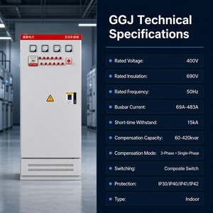 Precio de Fábrica, Serie GGJ, 400V, 60kvar-420kvar, Banco de Condensadores de Corrección Automática del Factor de Potencia (APFC) para Plantas Industriales - Product Image 6