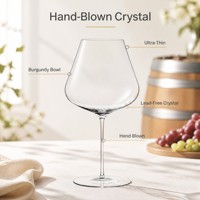 Op maat gemaakte logo OEM handgeblazen loodvrij kristallen ultradunne bordeaux wijnglas 900ml voor restaurant, bar en wijnproeverij
