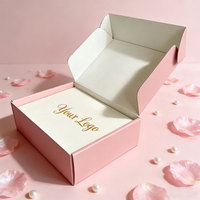 Boîtes d'emballage en carton ondulé roses colorées pour l'e-commerce, personnalisables avec logo, pour vêtements et cosmétiques