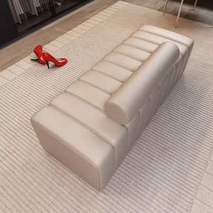Sofa Panjang Kulit untuk Ruang Tunggu Manikur, Area Kecantikan, Salon Kuku, Bangku & Ottoman - Product Image 6