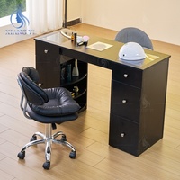 Table de manucure professionnelle avec aspirateur intégré et rangement pour technicien(ne)