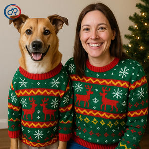 OKKPETS Vente en gros OEM Pulls de Noël moches pour chiens, sweats à capuche et manteaux personnalisés assortis pour adultes, enfants et animaux de compagnie – Édition été - Product Image 3