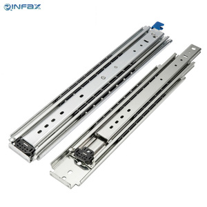 Diapositivas para cajones de 76 pulgadas, capacidad de 500 libras, rieles deslizantes para cajones industriales de alta resistencia con bloqueo, rodamiento de bolas de extensión completa de 3 pliegues - Product Image 2