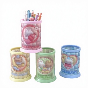 LUBIN - Portalápices Creativo Kawaii con Forma de Animales de Dibujos Animados, Plegable, Redondo, de Plástico, sin Impresión, 9 x 9,8 cm - Product Image 3