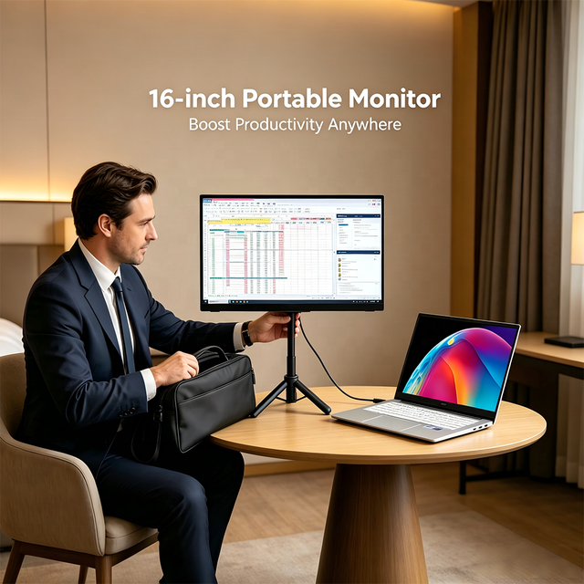 16 Inch OLED Portable Gaming Monitor 60Hz Magnetic Second Screen Type C HDMI Dual Interface Lap PC Desk Display