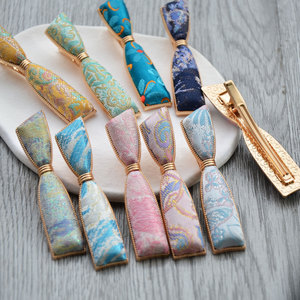 Song Jin Hair <b>Clip</b> Satin Bow Tie Manual Crafted For Hanfu Cheongsam Daily Use - Product Image 3