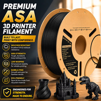 Filamen ELEGOO ASA Polyethylene Terephthalate Glycol 1.75mm Hitam 1.15kg Tahan UV dan Cuaca untuk Printer 3D Fungsional Luar Ruangan