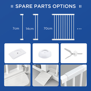 Barrière de sécurité pour bébé pour escaliers, large et extensible, <span class=keywords><strong>protection</strong></span> de sécurité 76 cm, autoportante, fixation par pression, en métal - Product Image 6