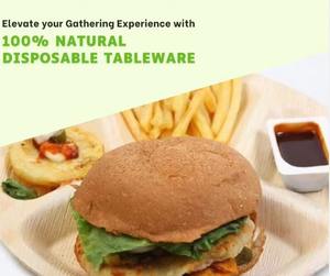 Assiette à dîner jetable biodégradable en feuille de palmier, 12 pouces, ronde, à 4 compartiments, respectueuse de l'environnement, pour les fêtes et les restaurants - Product Image 4