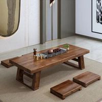 Table à thé japonaise simple en bois massif pur balcon tatami table à thé longue table basse simple économique longue bureau