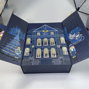 Calendrier de l'avent cosmétique populaire en carton rigide écologique avec logo personnalisé en feuille, double ouverture magnétique - Product Image 2