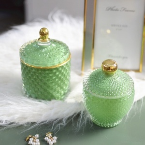 Contenant en vrac <span class=keywords><strong>de</strong></span> luxe style nordique, personnalisé, à large bouche et en <span class=keywords><strong>verre</strong></span>, texturé, pour bougie - Product Image 3