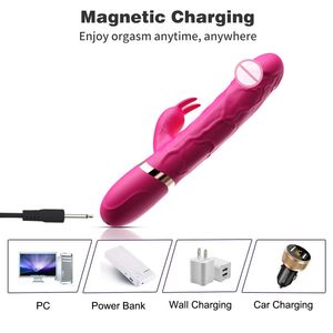 Brinquedo Sexual Feminino TT FOREST para Estimulação Clitoriana Simulação de Masturbação Dildo Vibrador Duplo com Cabeça de Coelho - Product Image 5