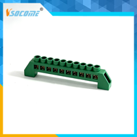 Barre de bornes électrique isolée de type pont, codée par couleur (bleu, vert, blanc), 450V 150A