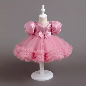 68201 diseños de vestido de algodón para niños pequeños ropa de fiesta de primer cumpleaños últimos hermosos vestidos de bebé