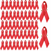 Ruban commémoratif en satin pré-noué personnalisable avec logo imprimé, ruban de sensibilisation au cancer du sein avec épingle de sécurité, ruban avec étiquette et épingle.