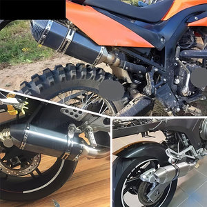 Silencieux d'échappement universel pour moto, entrée de 2 pouces, silencieux d'échappement à glissière, silencieux <span class=keywords><strong>amovible</strong></span> pour moto de rue - Product Image 1
