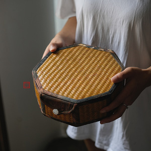 Caja de Té Octogonal de Bambú Hecha a Mano en China, con Impresión Satinada, para Guardar Pastel de Pu'er, Contenedor para Joyas, Origen Anji - Product Image 1