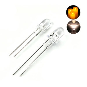 50 LED scintillantes F3mm 5mm DIP, lumière vacillante orange jaune, diode LED clignotante, lampe intermitente - Product Image 1