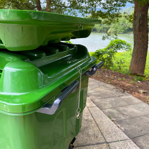 <span class=keywords><strong>Poubelle</strong></span> <span class=keywords><strong>Poubelle</strong></span> en plastique HDPE avec structure debout Grand camion à ordures à roues pour assainissement extérieur 400L - Product Image 5