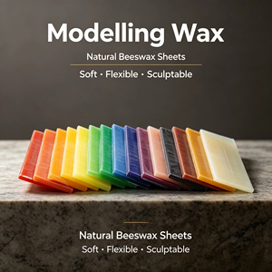 Feuilles <span class=keywords><strong>de</strong></span> cire d'abeille naturelle 6 couleurs pour modelage – Cire à sculpter <span class=keywords><strong>de</strong></span> style moderne <span class=keywords><strong>de</strong></span> qualité supérieure pour artistes – Emballage en vrac - Product Image 1