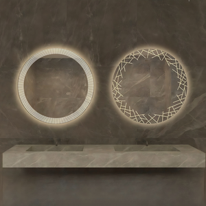 Miroir de salle de bain mural LED moderne avec interrupteur tactile réglable, lumière 3000K-6000K, alimentation par prise électrique - Product Image 3