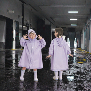BEST Poncho de pluie imperméable pour enfants en EVA, imperméable à capuche réutilisable, léger, pour le camping, les voyages et les activités de plein air - Product Image 3