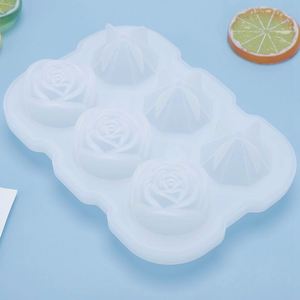 <b>Top</b> Sale Durable Silicone Ice Cube Tray 6 Cavity Diamond <b>Rose</b> Mold Design Creative Kitchen Freezing Tool Cocktail Drink Chiller - Product Image 5