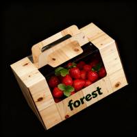 Kraftpapieren doos met venster voor druiven, draagbaar, voor cantaloupe, fruit, cadeauverpakking