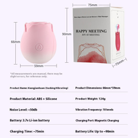 Rosenförmiger Saugvibrator Farbverlauf Klitoris-Stimulator Weiches Silikon Wiederaufladbar Leise Erwachsenen-Sexspielzeuge für Frauen Paare