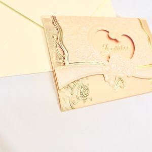 Cartes d'invitation de <span class=keywords><strong>mariage</strong></span> personnalisées de petite taille, fabriquées à YIWU, en ivoire, à prix réduit, avec enveloppe - Product Image 4