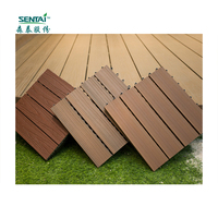 310*310*24mm Venta caliente fácil de instalar co-extrusión DIY cubierta de impermeable de plástico compuesto de madera enclavamiento cubierta azulejos GJDC