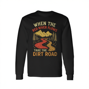 Cuando el río Rojo fluye, toma el camino de tierra, camiseta de manga larga para senderismo y aventuras al aire libre - Product Image 2