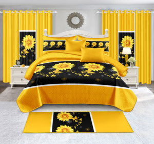 <strong>King</strong> Shower Curtains Mat With Bedspread Fitted Sheet With Matching Curtains 22 Pieces <strong>Bathroom</strong> Bedroom Sets
