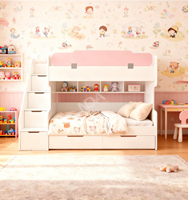 Lit superposé pour enfants avec tiroirs et rangements, lit superposé en bois pour enfants avec étagère, meubles de chambre à coucher modernes, lit superposé double pour enfant