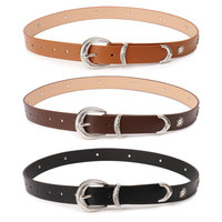 Ceinture pour femmes JULUN, ceinture Y2K, ceinture cloutée multicolores avec boucle western argentée et clous solaires, accessoire de taille de style rétro