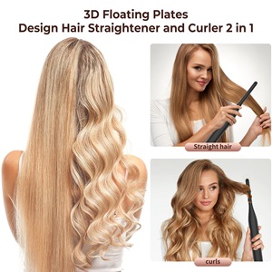 Mini fer à lisser pour cheveux courts 2 en 1, <span class=keywords><strong>lisseur</strong></span> et boucleur, double tension, PTC et céramique, petit fer à lisser pour cheveux - Product Image 4