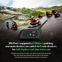 Casque d'intercom EJEAS V6 Pro Full Duplex 800M Bluetooth pour moto